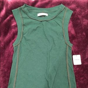 NWT - Green Free People fitted muscle tank - xs